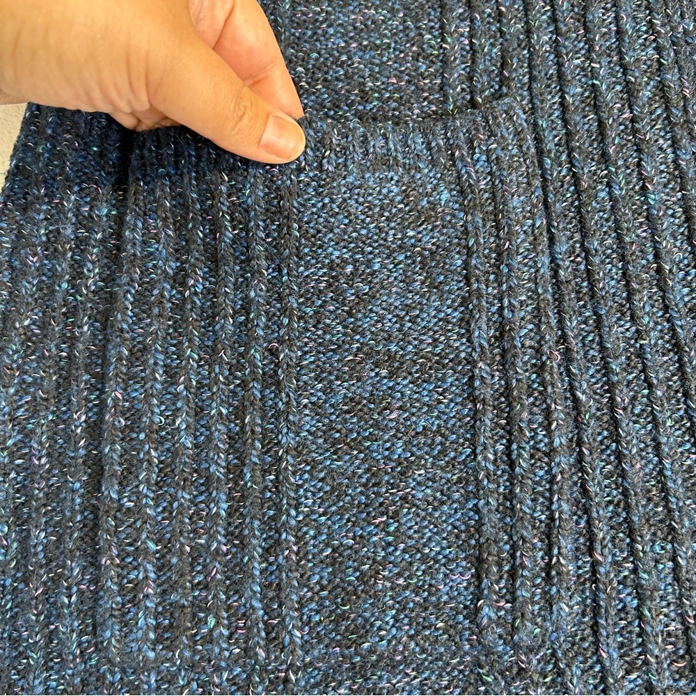 CAbi Trail Cardigan Marled Sweater Blue‎ Lagoon Knit Women's Size Medium - Picture 3 of 8